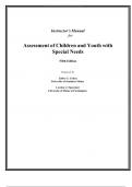 Assessment of Children and Youth with Special Needs&comma; &lpar;5th edition&comma; Libby G&period; Cohen&rpar; Chapter 1 to 18  - Instructor&rsquo;s Manual 