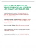SPEECH LANGUAGE PATHOLOGY PRAXIS EXAM LATEST 2025 QUESTIONS AND CORRECT ANSWERS&vert;A GRADED