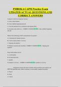 PMBOK 6 CAPM Practice Exam  UPDATED ACTUAL QUESTIONS AND  CORRECT ANSWERS