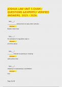 JOSHUA LAW UNIT 5 EXAM &sol; QUESTIONS &EXPERTLY VERIFIED ANSWERS&comma; 2025 &sol; 2026&period;