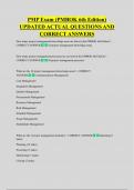 PMP Exam &lpar;PMBOK 6th Edition&rpar;  UPDATED ACTUAL QUESTIONS AND  CORRECT ANSWERS