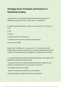 Mortgage Exam&colon; Principles and Practices of Residential Lending