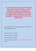 CCI RCS Registry Exam TestBank 2025&sol;2026&colon; Comprehensive Study Guide with Verified Questions and Detailed Answers