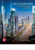 Test Bank For Accounting for Decision Making and Control 10th Edition by  Jerald Zimmerman &period; Latest Edition 2025