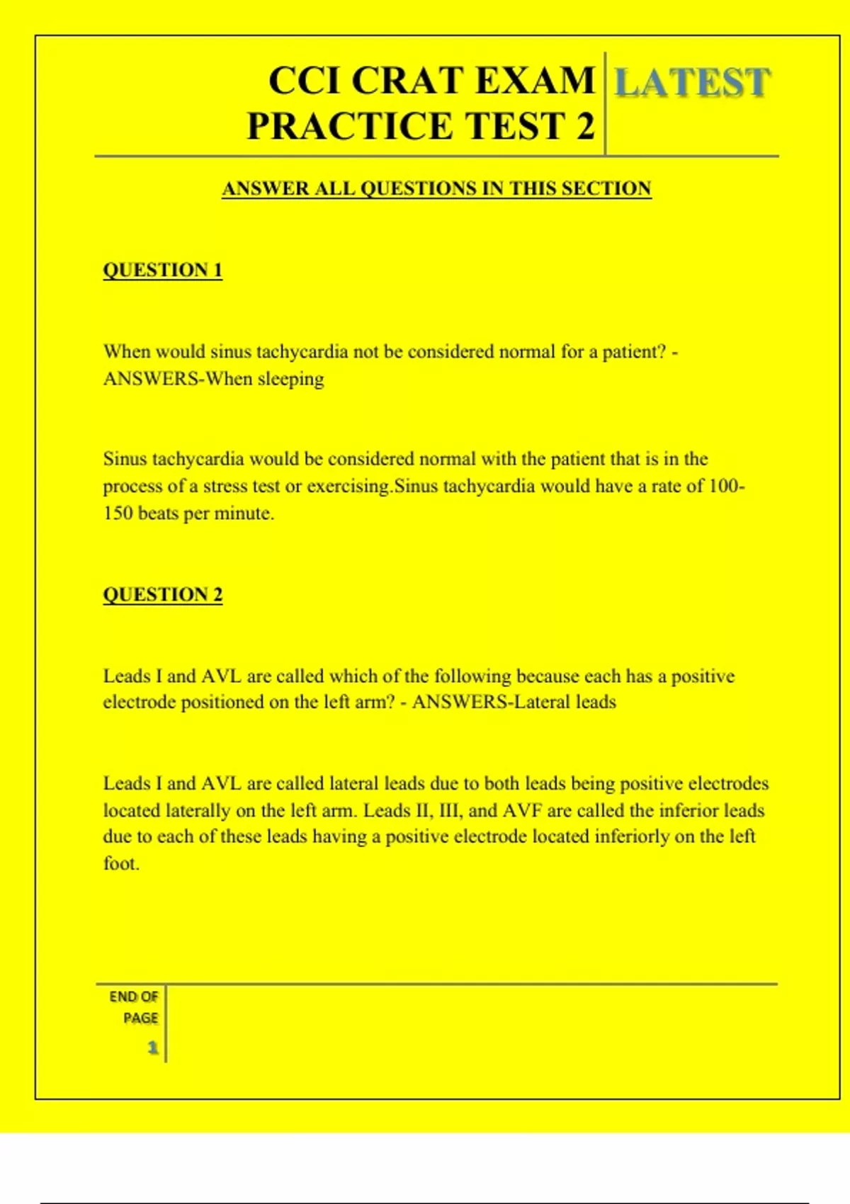 Per Cci Questionnaire.pdf CCI CRAT EXAM PRACTICE TEST 2 QUESTIONS AND ANSWERS 2025 - CCI CRAT ...