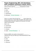 Power Engineering 3B1 ch4 Questions with Complete Solutions &lpar;Latest 2025&rpar;