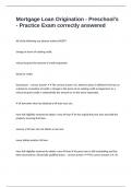 Mortgage Loan Origination - Preschool&rsquo;s - Practice Exam correctly answered