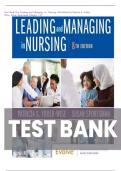 TEST BANK For Leading and Managing in Nursing&comma; 8th Edition by Patricia S&period; Yoder-Wise&comma; Susan Sportsman&vert; Verified Chapter's 1 - 30 &vert; Complete
