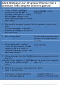 SAFE Mortgage Loan Originator Practice Test 1 questions with complete solutions passed