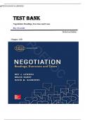TEST BANK FOR Negotiation&colon; Readings&comma; Exercises and Cases 7th Revised Edition by Roy J Lewicki &comma; ISBN&colon; 9780077862428 Chapter 1-20 &vert;All Chapters Verified&vert;  Guide A&plus;