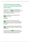 CPPS IHI Practice Exam Complete  Questions & Answers &lpar;Solved&rpar; 100&percnt;  Correct&comma; Exams  