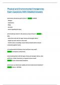 Physical and Environmental Emergencies  Exam Questions With Detailed Answers