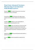 Penn Foster Advanced Veterinary  Pharmacology Exam Questions  With Detailed Answers