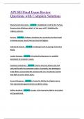 APUSH Final Exam Review  Questions with Complete Solutions  