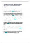 Michigan State Brakes Certification Exam  with accurate questions and verified  answers  