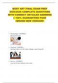 BODY ART FINAL EXAM PREP  2025&sol;2026 COMPLETE QUESTIONS  WITH CORRECT DETAILED ANSWERS  &vert;&vert; 100&percnt; GUARANTEED PASS  <BRAND NEW VERSION> 