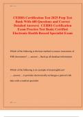CEHRS Certification Test 2025 Prep Test Bank &ndash; 600 Questions & Detailed Answers