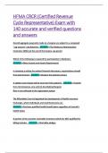 HFMA CRCR &lpar;Certified Revenue  Cycle Representative&rpar; Exam with  140 accurate and verified questions  and answers