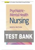 TEST BANK FOR Psychiatric Mental Health Nursing 9th Edition&vert;ISBN 9781975184773&vert; 100&percnt; VERIFIED &vert; COMPLETE GUIDE &vert; A&plus; GRADE ASSURED&excl;&excl;&excl; LATEST UPDATE&excl;&excl;&excl;&excl; GUARANTEED SUCCESS&excl;&excl;&excl;&excl;