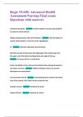 Regis NU650&colon; Advanced Health  Assessment&sol;Nursing Final exam  Questions with answers