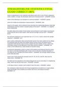 STRAIGHTERLINE STATISTICS FINAL EXAM CORRECT 100&percnt;