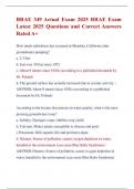BRAE 349 Actual Exam 2025 BRAE Exam  Latest 2025 Questions and Correct Answers  Rated A&plus; 