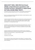 HESI EXIT NGN&comma; HESI RN Exit Exam 2025&period; 254 comprehensive questions and verified answers &lpar;detailed & elaborated&rpar; ACTUAL EXAM 2025 TEST&excl;&excl;
