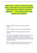 QMHP Exam - Basic Psychiatric Meds  FINAL EXAM PREP 2025&sol;2026 COMPLETE  QUESTIONS WITH CORRECT DETAILED  ANSWERS &vert;&vert; 100&percnt; GUARANTEED PASS  <BRAND NEW VERSION> 