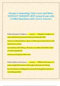 Oregon Cosmetology State Laws & Rules 2025 &ndash; Actual Exam Questions & Verified Answers
