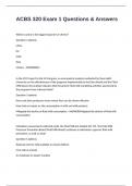 ACBS 320 Exam 1 Questions & Answers