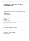 ACBS Exam 1 Questions with 100&percnt; Correct Answers