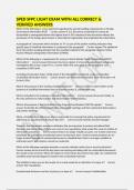 SPED SFPC LIGHT EXAM WITH ALL CORRECT & VERIFIED ANSWERS