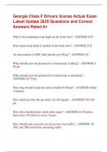 Georgia Class F Drivers license Actual Exam  Latest Update 2025 Questions and Correct  Answers Rated A&plus; 