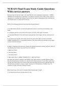 NUR 631 Final Exam Study Guide Questions With correct answers