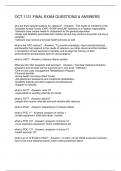 OCT 1131 FINAL EXAM QUESTIONS & ANSWERS