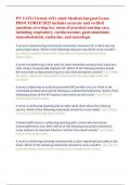 PN VATI &lpar;Virtual-ATI&rpar; Adult Medical-Surgical Exam PROCTORED 2025 includes accurate and verified questions covering key areas of practical nursing care&comma; including respiratory&comma; cardiovascular&comma; gastrointestinal&comma; musculoskeletal&comma; endocrine&comma; and neurologic