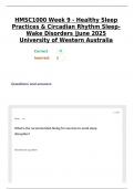 HMSC1000 Week 9 - Healthy Sleep Practices & Circadian Rhythm Sleep-Wake Disorders &vert;June 2025 University of Western Australia