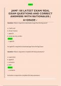 JAMF 100 LATEST EXAM&sol; REAL  EXAM QUESTIONS AND CORRECT  ANSWERS WITH RATIONALES &vert;  A&plus;GRADE