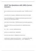 SCAT Test Questions with 100&percnt; Correct Answers