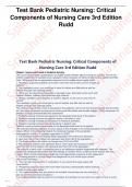 Test Bank Pediatric Nursing&colon; Critical Components of Nursing Care 3rd Edition Rudd