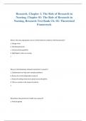Research&comma; Chapter 1&colon; The Role of Research in Nursing&comma; Chapter 01&colon; The Role of Research in Nursing&comma; Research Test Bank Ch&period; 02&colon; Theoretical Framework Solutions