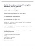Safety Exam 1 questions with complete solutions already passed