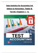 TEST BANK For Data Analytics for Accounting 3rd Edition by Richardson&comma; Teeter & Terrell&period;&vert;&vert;Chapters 1 - 9 included&vert;&vert; Complete latest Version&period;