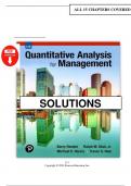 SOLUTION MANUAL for QUANTITATIVE ANALYSIS FOR MANAGEMENT&comma; 14TH EDITION By RENDER All Chapters 1 to 15