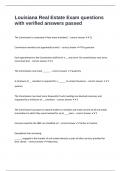 Louisiana Real Estate Exam questions with verified answers passed