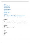NV Certified Pesticide Applicator General PRACTICE Exam Questions With Correct Answers
