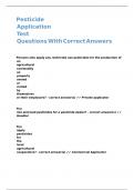 Pesticide Application Test Questions With Correct Answers&period;