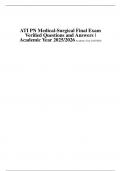 ATI PN Medical-Surgical Final Exam &ndash; Verified Questions and Answers &vert; Academic Year 2025&sol;2026