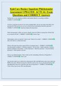 EpicCare Beaker Inpatient Phlebotomist  Assessment UPDATED  ACTUAL Exam  Questions and CORRECT Answers 
