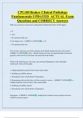 CPL100 Beaker Clinical Pathology  Fundamentals UPDATED  ACTUAL Exam  Questions and CORRECT Answers 